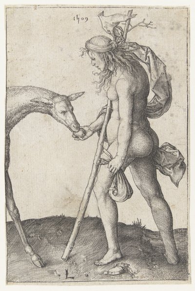 Giovane donna con cerbiatto da Lucas van Leyden