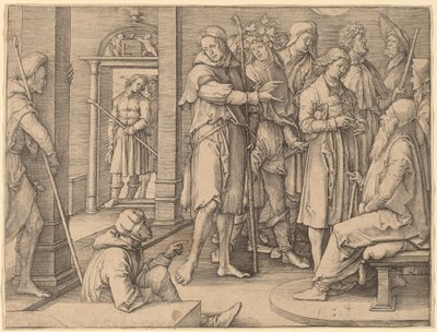 Giuseppe interpreta il suo sogno a Giacobbe da Lucas van Leyden