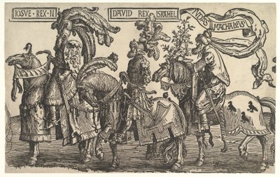 Giosuè, Davide e Giuda Maccabeo, da I Nove Eroi da Lucas van Leyden