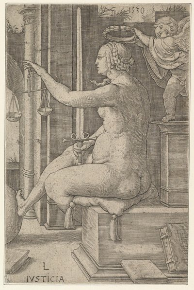 Giustizia, dalla serie Le Virtù, 1530 da Lucas van Leyden