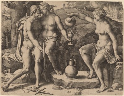 Lot e le sue figlie da Lucas van Leyden