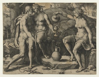 Lot e le sue figlie da Lucas van Leyden