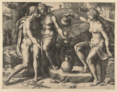 Lot e le sue figlie da Lucas van Leyden