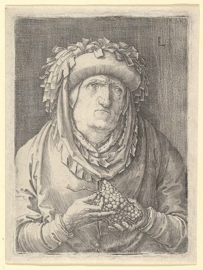 Vecchia donna con uva da Lucas van Leyden