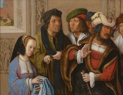 La moglie di Potifar mostra il mantello di Giuseppe, c. 1512 da Lucas van Leyden