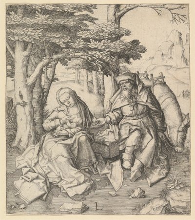 Riposo durante la fuga in Egitto, ca. 1506 da Lucas van Leyden