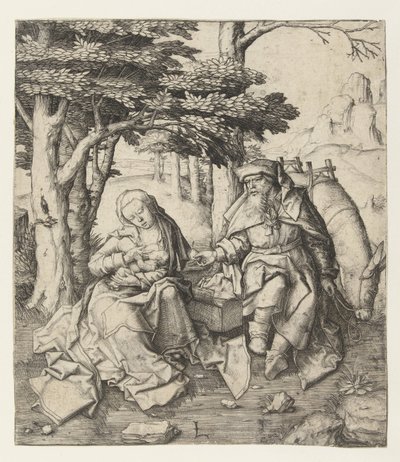 Riposo durante la fuga in Egitto da Lucas van Leyden