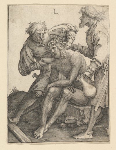 Soldati che danno da bere a Cristo, ca. 1512 da Lucas van Leyden