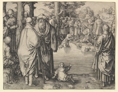 Il battesimo di Cristo nel fiume Giordano da Lucas van Leyden