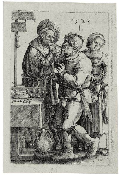 Il Dentista, 1523 da Lucas van Leyden