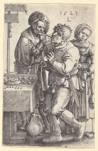 Il dentista, 1523 da Lucas van Leyden