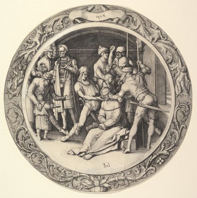 La derisione di Cristo, dalla Passione Circolare da Lucas van Leyden