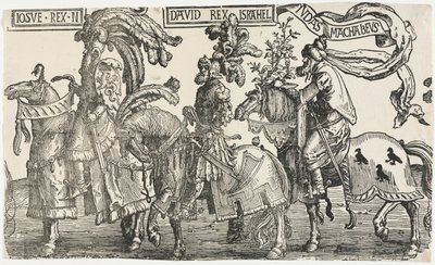 I Nove Eroi: Giosuè, Davide, Giuda Maccabeo, 1515-1517 da Lucas van Leyden