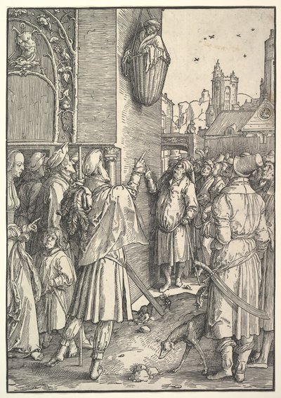 Il poeta Virgilio in un cesto, 1512 da Lucas van Leyden