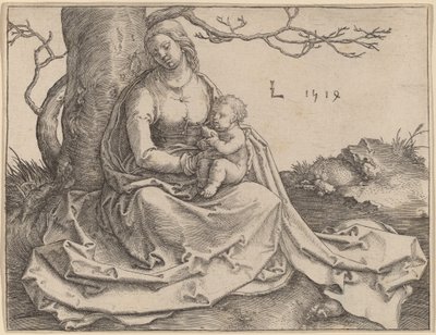 La Vergine seduta sotto un albero da Lucas van Leyden