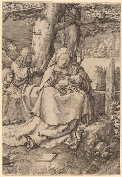 La Vergine e il Bambino con due angeli da Lucas van Leyden