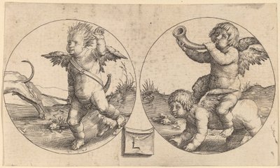 Due Cupidi in due cerchi da Lucas van Leyden