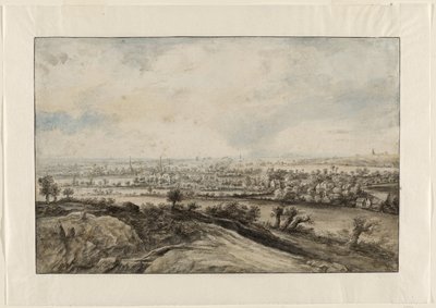 Paesaggio fluviale panoramico con salici pollard da Lucas van Uden
