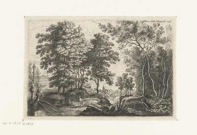 Paesaggio con un ruscello attraverso un bosco da Lucas van Uden