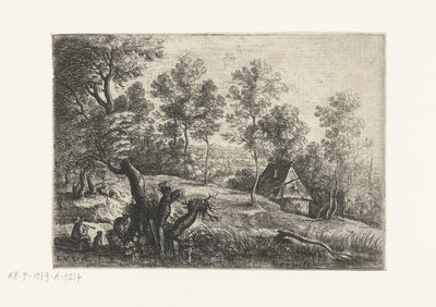Paesaggio con una casa e un pozzo, Cinque paesaggi (titolo della serie) da Lucas van Uden