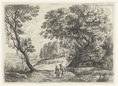 Paesaggio con un uomo e una donna che parlano
Sei paesaggi (titolo della serie) da Lucas van Uden