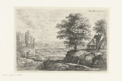 Paesaggio con un uomo con un bastone (Sei paesaggi) da Lucas van Uden