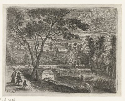 Paesaggio con una rovina di un ponte da Lucas van Uden