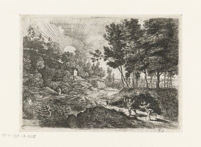 Paesaggio con due putti Paesaggio con un ragazzo e una donna con una brocca Cinque paesaggi (serie) da Lucas van Uden