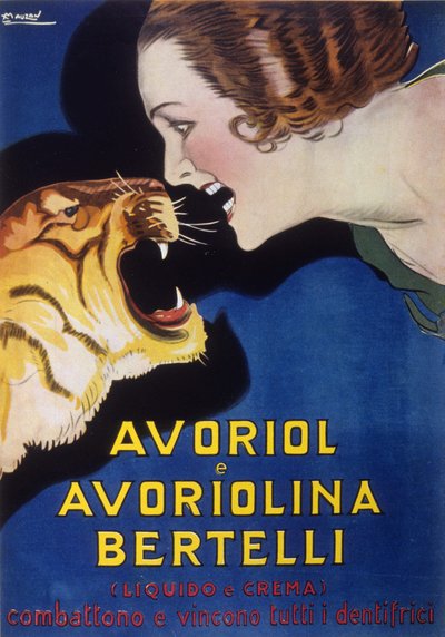 Dentifricio Avoriol e Avoriolina Bertelli (pubblicità anni 
