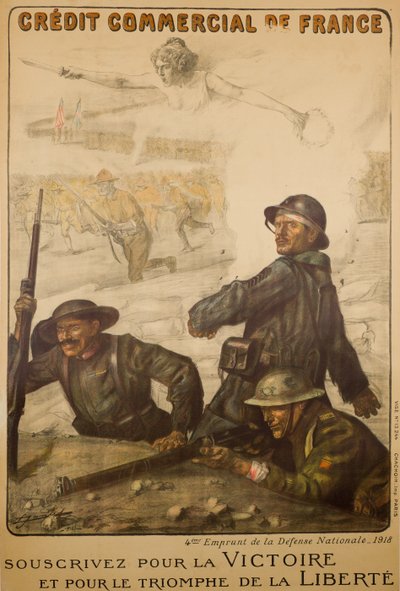 Crédit Commercial De France Souscrivez Pour La Victoire, c.1918 da Lucien Hector Jonas