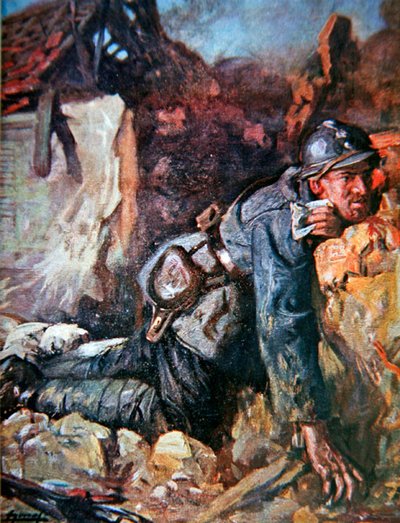 Messaggero ferito alla battaglia di Verdun da Lucien Hector Jonas