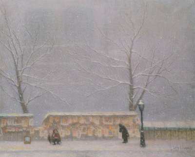Notre-Dame vista dalla Rive Gauche, con tempo nevoso da Lucien Levy Dhurmer