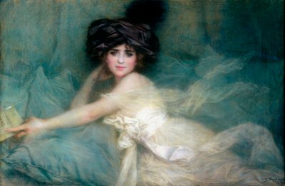 Ritratto di Mademoiselle Carlier o La Signora con il Turbante da Lucien Levy Dhurmer