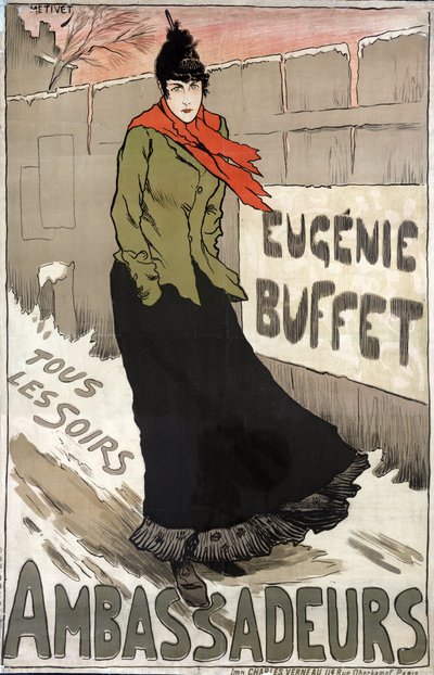 Eugenie Buffet (1866-1934), cantante popolare francese ogni sera all