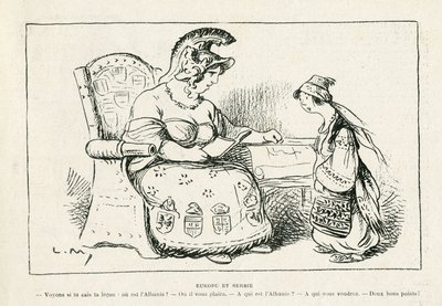 Illustrazione in Le Rire, 01/11/13 - Europa e Serbia - Guerra del 14-18 da Lucien Metivet