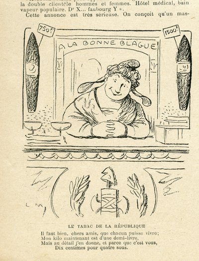 Illustrazione in Le Rire, 25/09/09 - Il tabacco della Repubblica da Lucien Metivet