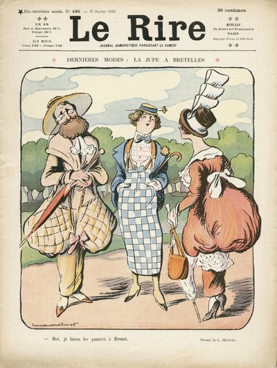 Illustrazione in Le Rire, 27/07/12 - Ultima moda (incisione) da Lucien Metivet