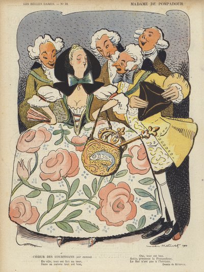 Madame De Pompadour, Illustrazione per Le Rire da Lucien Metivet