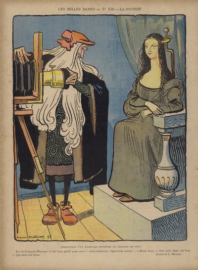 Fotografare La Joconde, illustrazione per Le Rire da Lucien Metivet