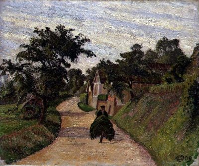 Eragny, la strada da Gisars a Bazincourt da Lucien Pissarro
