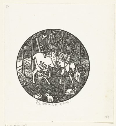 Cervo al pascolo da Lucien Pissarro