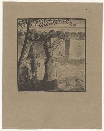 Stendere il bucato da Lucien Pissarro