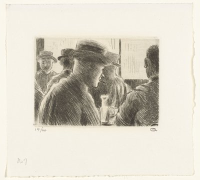 Uomini in un caffè da Lucien Pissarro