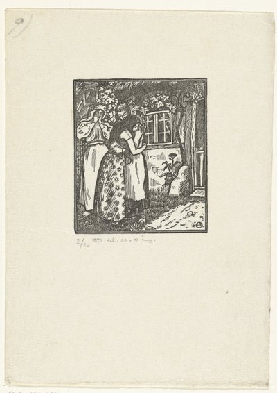 Ruth e Naomi si abbracciano da Lucien Pissarro