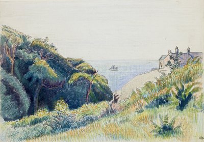 La casa della guardia costiera, Ecclesbourne, 1918 da Lucien Pissarro