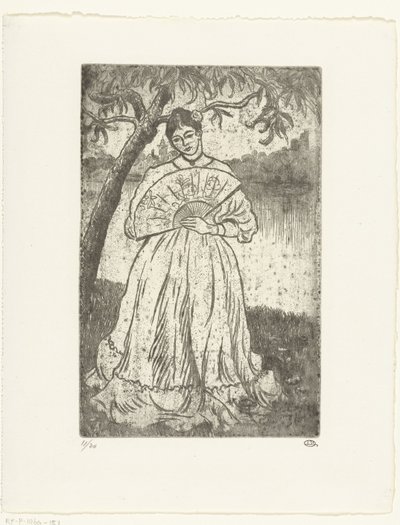 Donna con ventaglio da Lucien Pissarro
