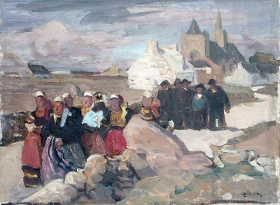 Uomini e donne bretoni, c.1909 da Lucien Simon