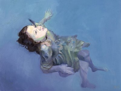 Ragazza che galleggia, 2004 (olio su tela) da Lucinda Arundell