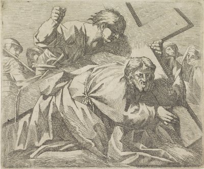 Cristo cade sotto il peso della croce da Lucio Bononi