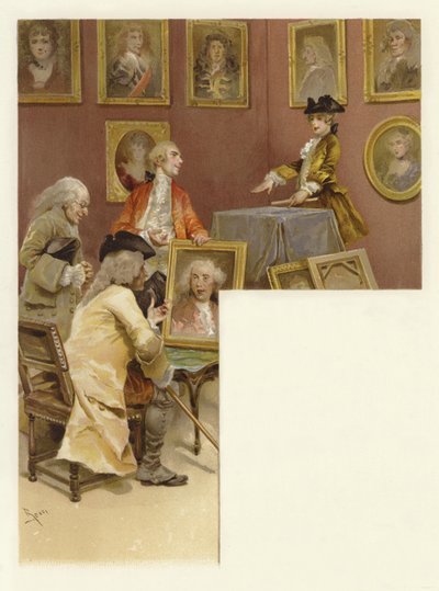 Illustrazione per La scuola della maldicenza (cromolitografia) da Lucius Rossi